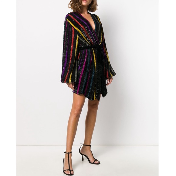 RETROFETE Gabrielle Long Sleeve Robe Wrap Dress - Picture 2 of 16